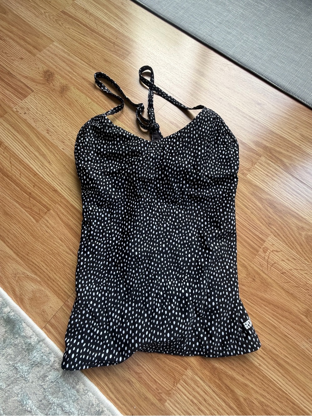 Roots Black Cami Top with White Dot Print - Women
